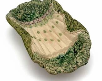 Saint-Clément Majolica Asparagus Dish, French