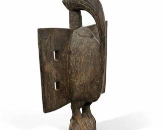 Senufo-Style Carved Wood Standing Bird Figure ("Sejen"), Ivory Coast