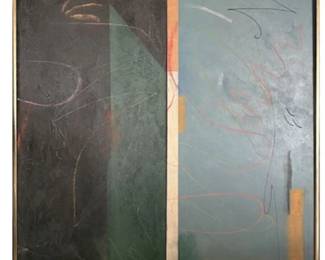 Herbert J. Klauer (1916–1993) Mid-Century Abstract Oil on Canvas