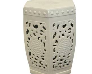 Porcelain Garden Stool/Seat Blanc De Chin