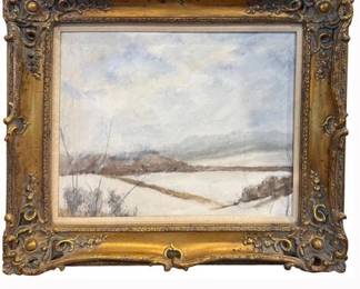 Gregg Fuss, Winter Landscape Oil on Canvas, 1969