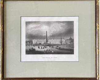 Mid-19th-C Steel Engraving Titled "The Obelisk of Luxor"
