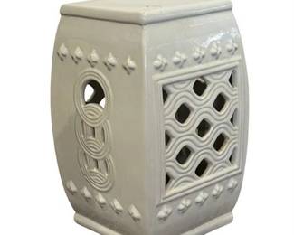 Triple Coin White Porcelain Garden Stool