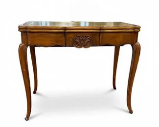 Lot 009 French Louis XV Style Walnut Leather Top Writing or Gaming Table