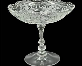 Cambridge Etched on Clear Gadroon Compote