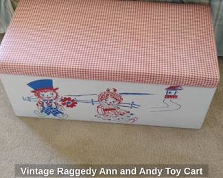 Vintage Raggedy Ann and Andy Toy Cart