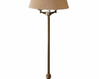 Stiffel Traditional Brass Floor Lamp with Pleated Shade