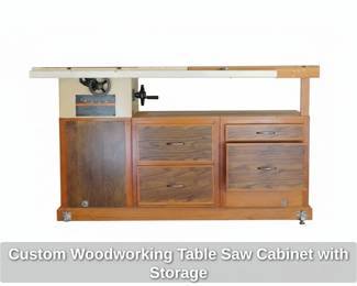 Custom Woodworking Table Saw Cabinet with Storage