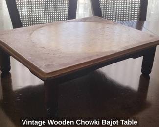 Vintage Wooden Chowki Bajot Table