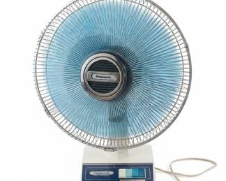 Vintage Panasonic F Blue Blade Way Oscillating Desk Fan