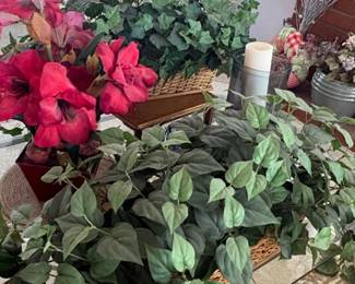 Artificial Pothos Plant in Wicker Basket