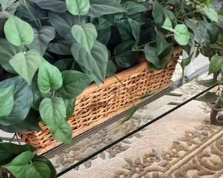 Artificial Pothos Plant in Wicker Basket second image