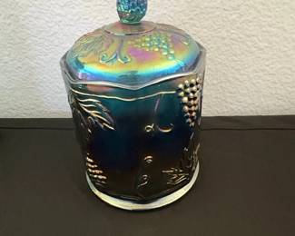 Indiana Glass Harvest Grape Carnival Glass Candy Dish