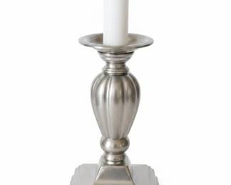 Vintage Pewter Candlestick Lamp