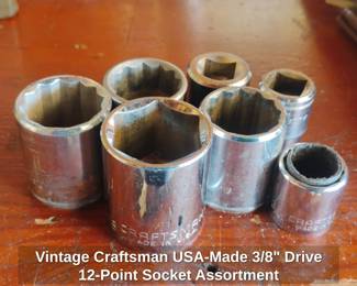 Vintage Craftsman USAMade or Drive Point Socket Assortment