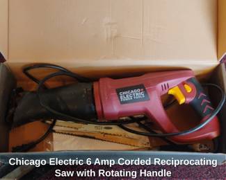 Chicago Electric Amp Corded Reciprocating Saw with Rotating Handle