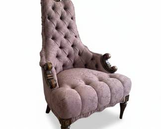 Victorian Carved Walnut Armchair