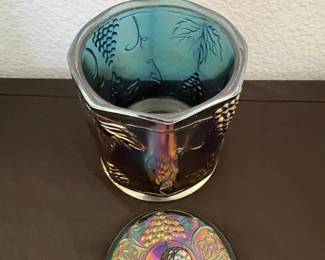 Indiana Glass Harvest Grape Carnival Glass Candy Dish second image