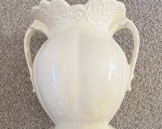 Vintage Arnels Cream Ceramic Scalloped Urn Pitcher second image