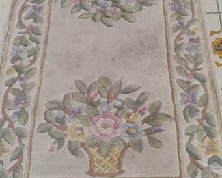 Chinese Art Deco Floral Wool Rug
