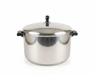 Vintage qt Stainless Steel Stock Pot with Lid