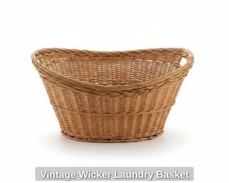 Vintage Wicker Laundry Basket