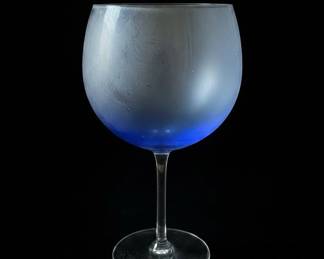 Blue Ombre Balloon Wine Glass