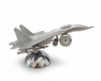Vintage MIG Fighter Jet Desk Clock
