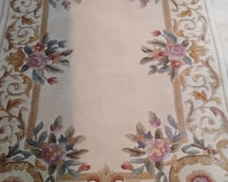French Aubusson Style Floral Wool Area Rug