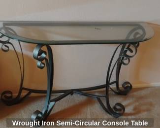 Wrought Iron SemiCircular Console Table