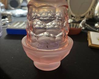 Pink glass vintage fairy lamp