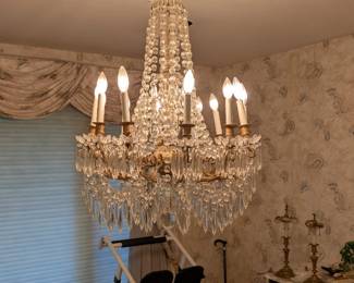 Ornate French Empire Style Basket Crystal Chandelier 