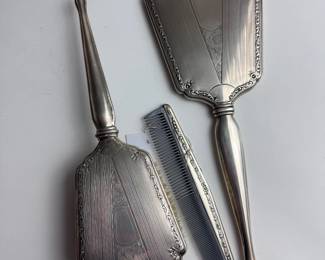 Sterling Silver mirror, brush and comb set