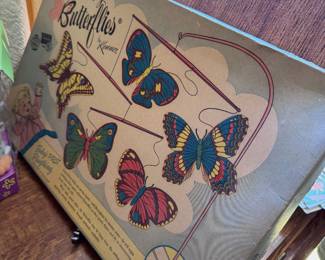 Vintage butterfly nursery mobile