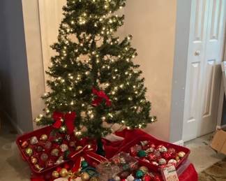 Artificial Christmas Tree With Ornaments And More