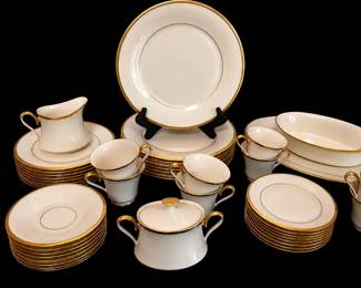 Lenox Eternal Dinnerware Set Ivory Bone China 24Karat Gold Rim