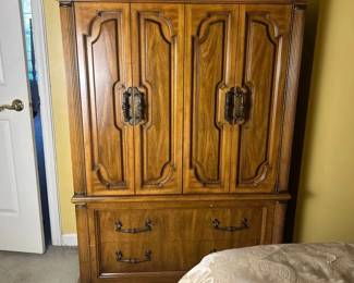 Vintage Wooden ArmoireWardrobe