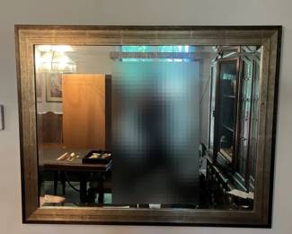 Antique Gold Colored Wood Trimmed Mirror