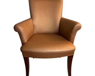 Vintage Chair with High Back and Dark Wooden Legs