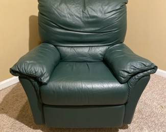 Green Leather Manual Recliner