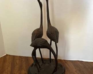 Bronze Crane Figurine