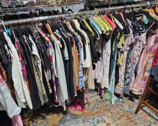 Racks of womens clothing