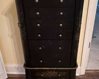 Oriental Style Upright Jewelry Chest