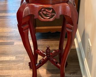 Rosewood Plant Stand with A Marble Insert