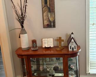 Two Tiered Glass Curio Unit Lighted