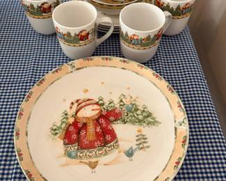 16 Piece “Snowman Frolic” By Artist Debi Hron