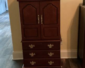 One of Two Upright Jewelry Chests Traditional Style