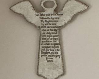 Angel Wall Plaquue with the Lords Prayer Embossed