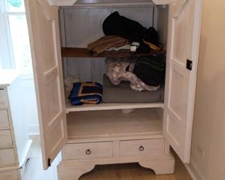 Shelves or hanging of clothes