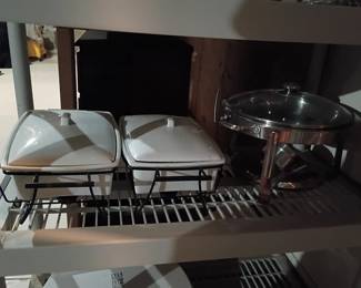Covered serving containers  with stands